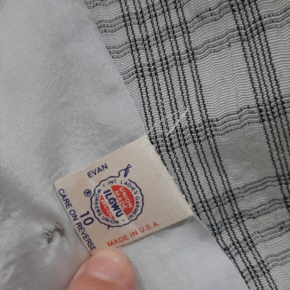 Vtg 80s double breasted plaid blazer - Evan-Picone brand - Picture 10 of 13